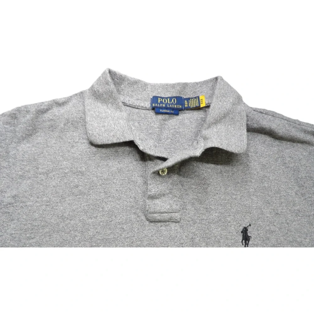 Polo by Ralph Lauren Light Gray Short Sleeve Polo Shirt with Pony Logo